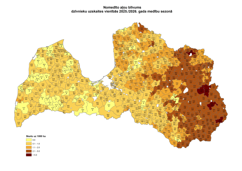 Karte ar nomedītajiem alņiem