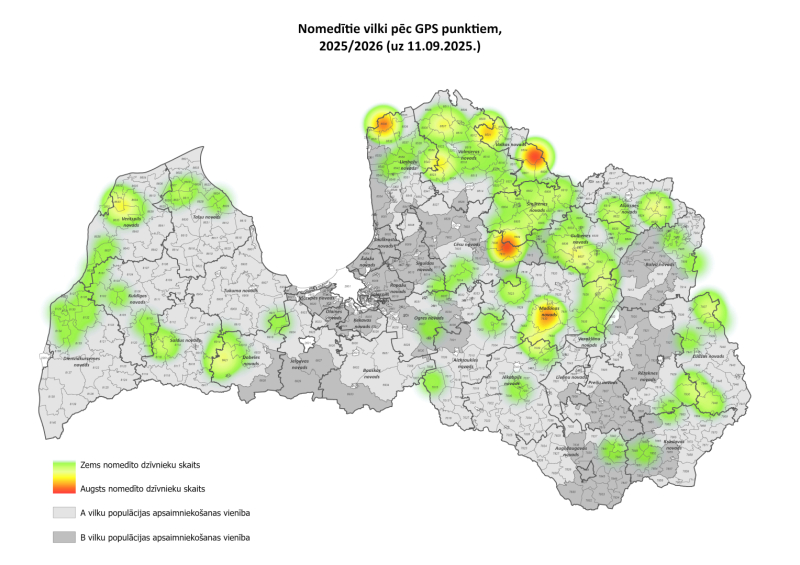 Nomedīto vilku karte līdz 12.09.2025.