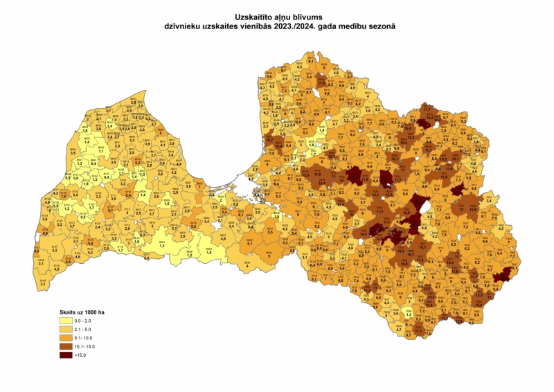 Alņu uzskaites karte