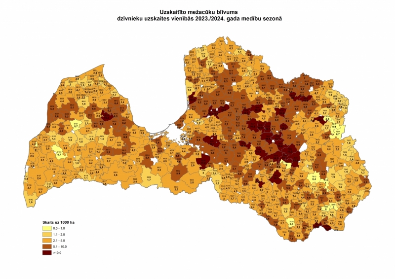 Mežacūku uzskaites karte