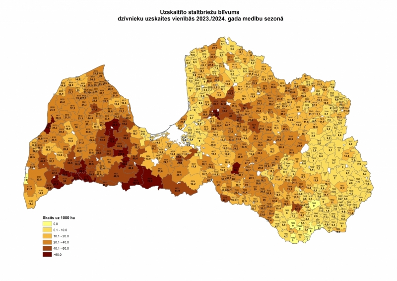 Staltbriežu uzskaites karte