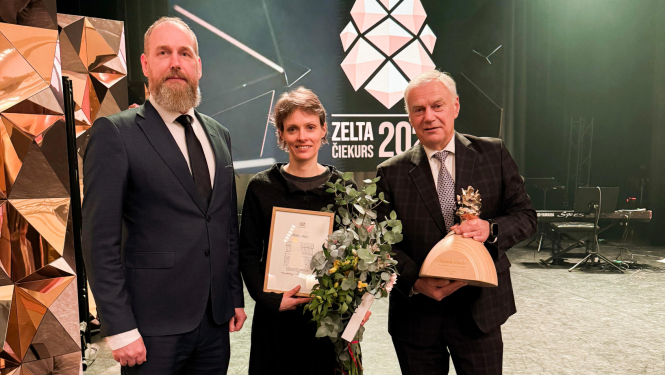 Attēlā no kreisās: Andis Purs, Stella Irbe, Arvīds Ozols.