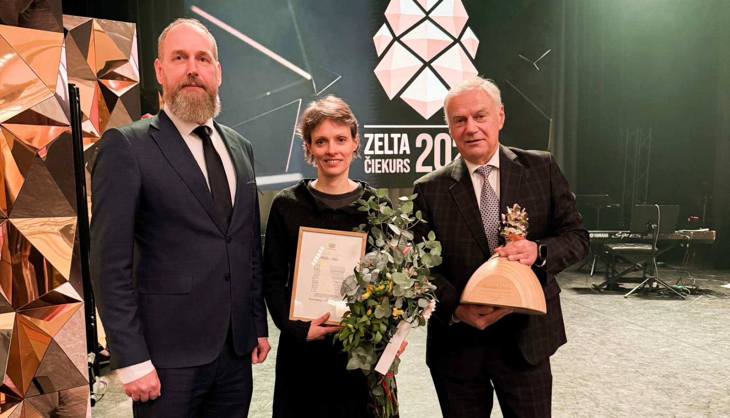 Attēlā no kreisās: Andis Purs, Stella Irbe, Arvīds Ozols.