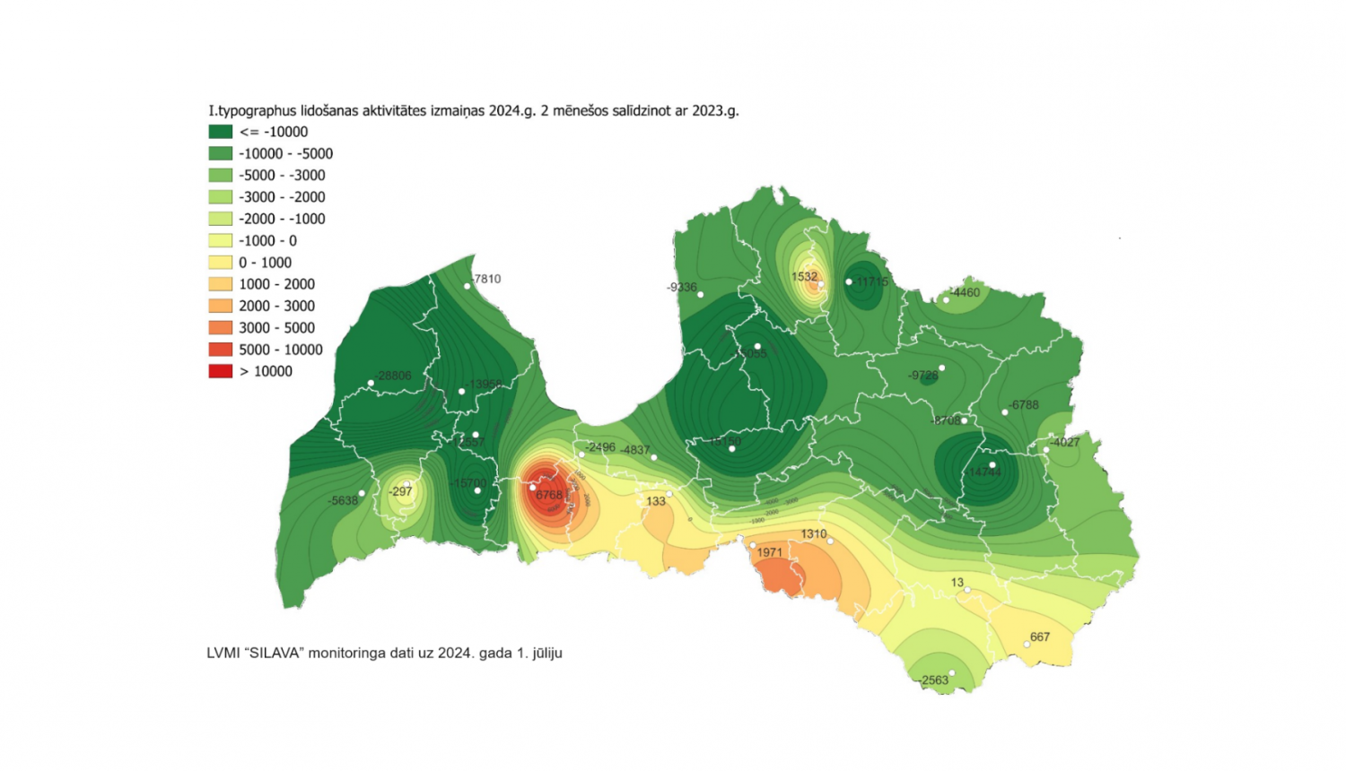 Egļu astoņzobu mizgrauža aktivitāte ir mazinājusies 