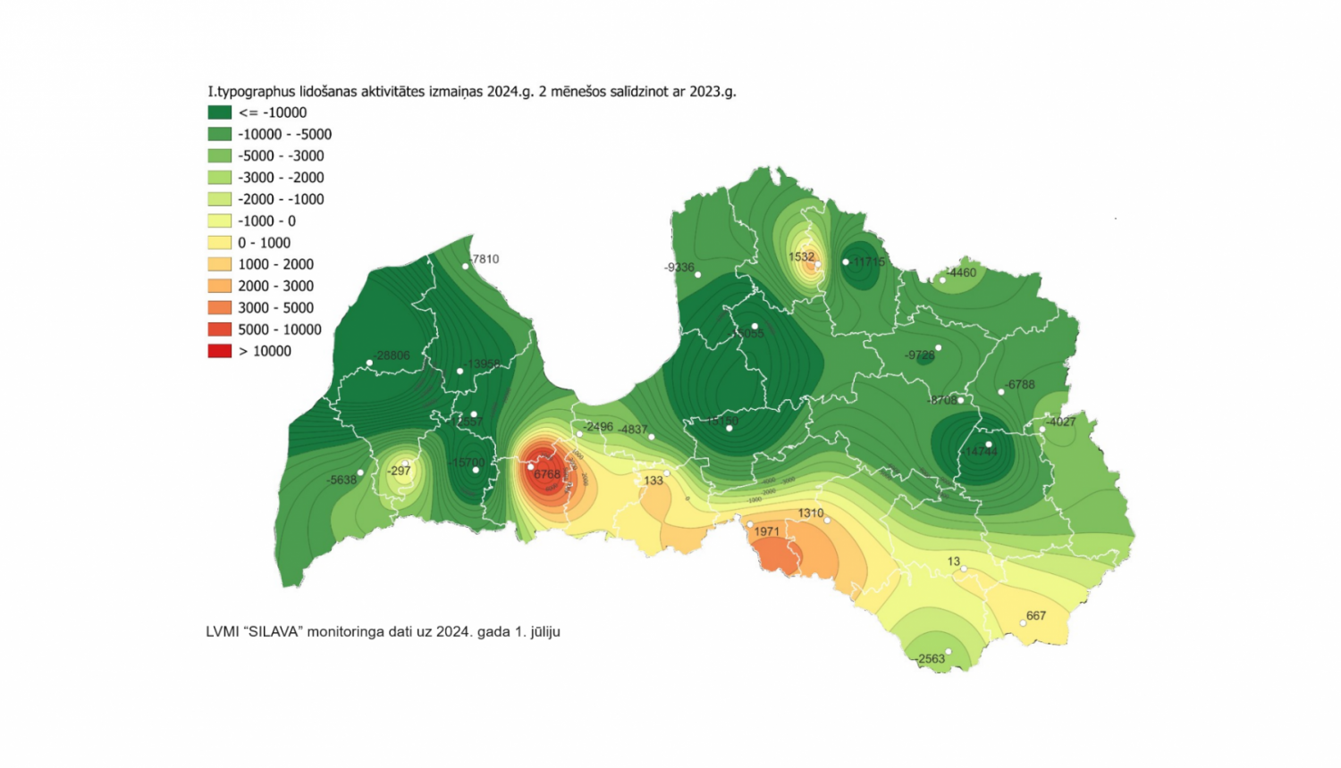 Egļu astoņzobu mizgrauža aktivitāte ir mazinājusies 